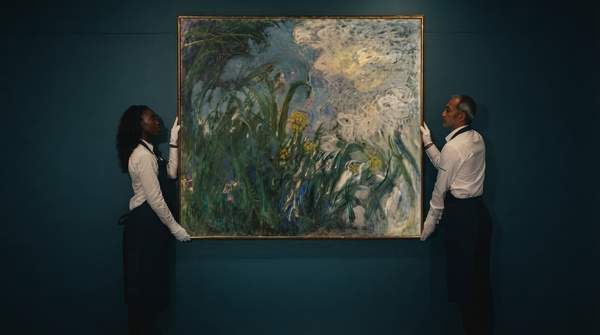 Editorial illustration for Monet's 'Iris' Sells for $56.2 Million, Setting French Auction Record at Sotheby's Paris
